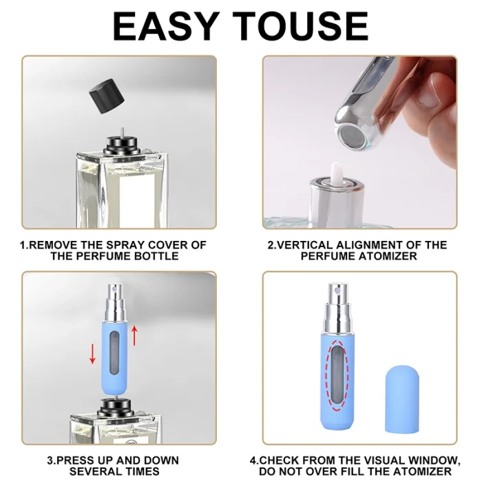 Perfumero 8ml Autorecargable Negro