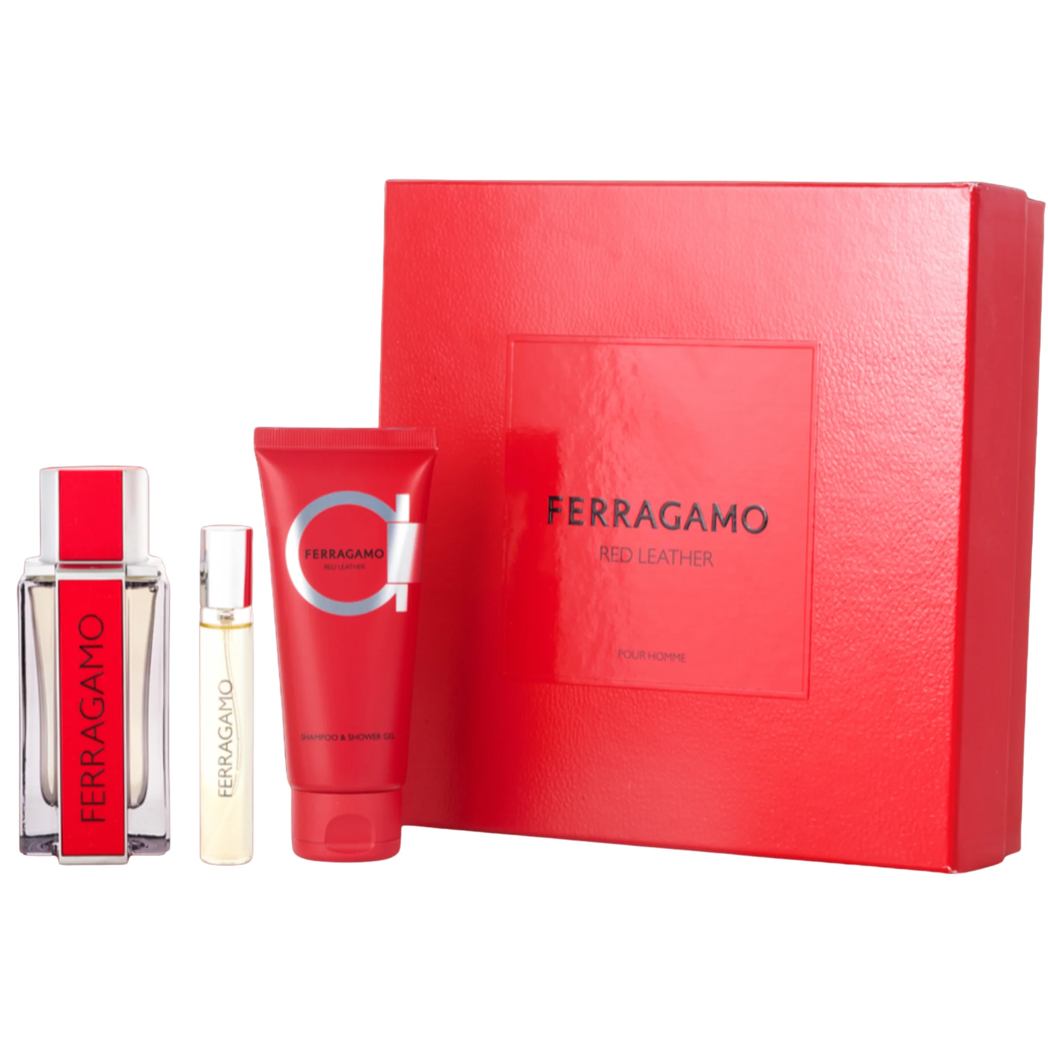 Salvatore Ferragamo Set Red Leather 100ml + 10ml + Shampoo