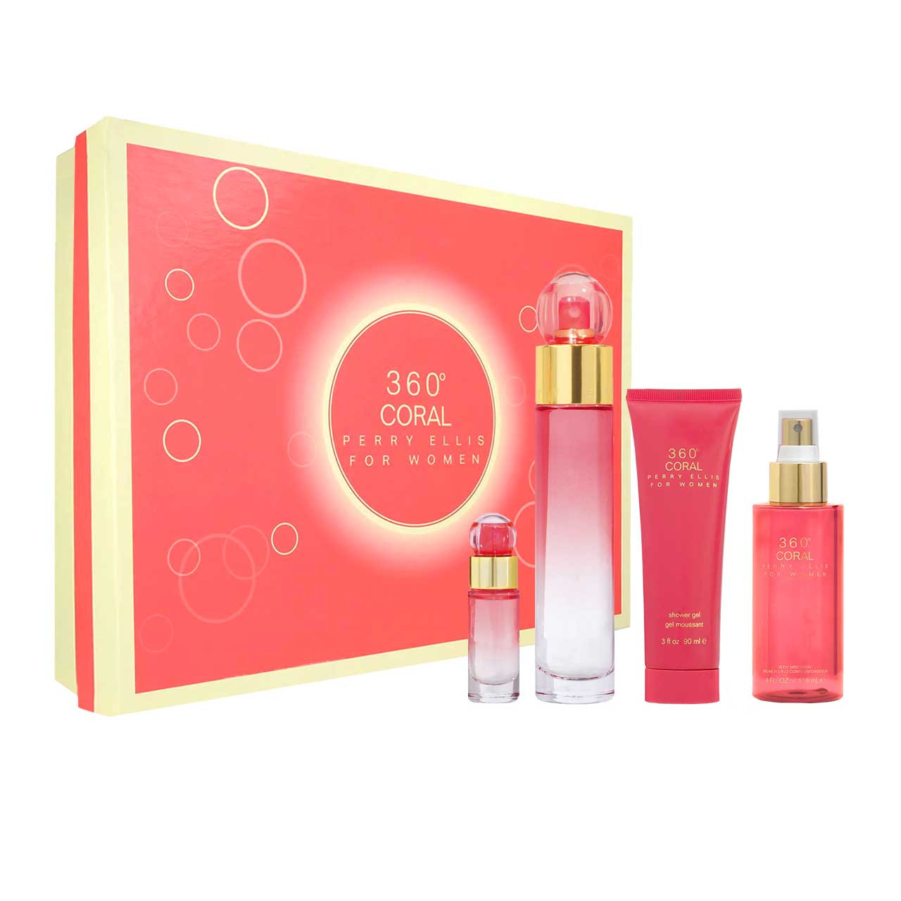 M360CSET4__81635 Perry Ellis Set 360° Coral 4 piezas