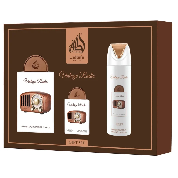 Lattafa Set Radio Vintage 100ml 4 Piezas