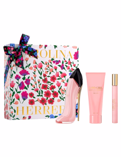 1195121075 Carolina Herrera Set Good Girl 80ml + 10ml + Crema Caja Flores
