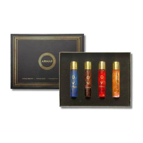 Armaf Set Viales Voyage Brown 15ml + Voyage Blue 15ml + Voyage Titan 15ml + Voyage Hawaii 15ml